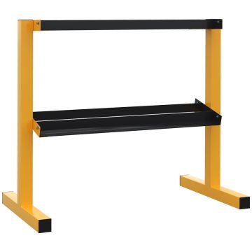 Sportnow hanteles statīvs 92,5x50,5x80,5cm, dzeltens/melns