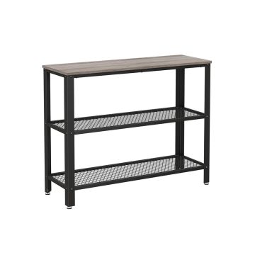 Konsoles galds ar plauktiem 35x101,5x80cm, melns/gaiši brūns