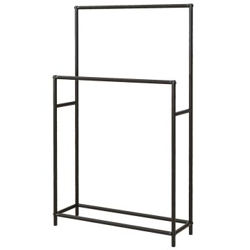 Stāvoša dvieļu pakaramā Homcom 66x20x110cm, melnas krāsas