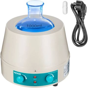 1000 ml magnētiskais maisītājs ar 350 W sildīšanas pārsegu un digitālo displeju