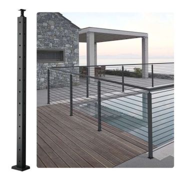 Trošu margu stabs, L veida, SUS304 tērauds, melns, 42" x 2" x 1"