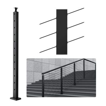 Trošu margu tērauda stabs, SUS304 nerūsējošais tērauds, 42"x1"x2", 30° leņķis, 12 caurumi