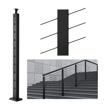 Trošu margu stabs, SUS304 nerūsējošais tērauds, 36"x1"x2", stūra caurumi, 10 caurumi