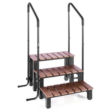 Kubu vannas pakāpiens ar margām, 3 pakāpieni, 640 mm, 249,5 kg kravnesība