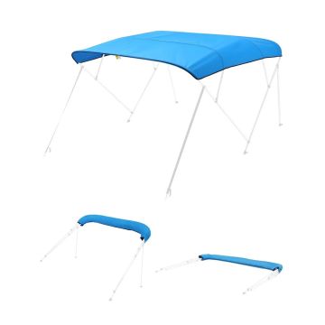 4 stabu 600D poliestera bimini laivas nojume, 96" x 91-96", Klusā okeāna zila