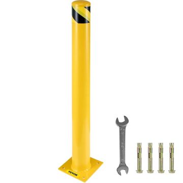 Dzeltens tērauda drošības stabs 107x11,4 cm ar skrūvēm