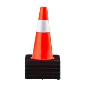 Oranži PVC satiksmes konusi ar atstarotājiem, 45 cm, 5 gab.