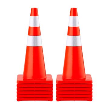 Drošības konusi, 73 cm, 12 gab., oranži PVC, ar atstarojošām apmalēm