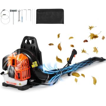 Benzīna divtaktu mugursomas tipa lapu pūtējs, 52 cm³, 480 CFM