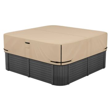 Āra burbuļvannas pārsegs, 90x90x20 collas, brūns, laikapstākļiem izturīgs, 600D Oxford audums
