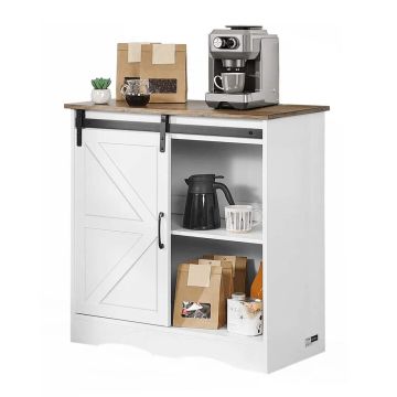 Rustic Style Coffee Bar Skapis ar 3 Plauktiem, 31,5x13,8x31,5 collas