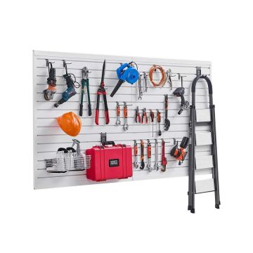 Režģveida PVC sienas apšuvums, 8x4 pēdas, balts, garāžas siena