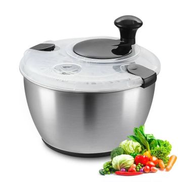 Центрифуга для салата из нержавеющей стали, 4,75 л, сушилка для салата, которую можно сушить одной рукой.