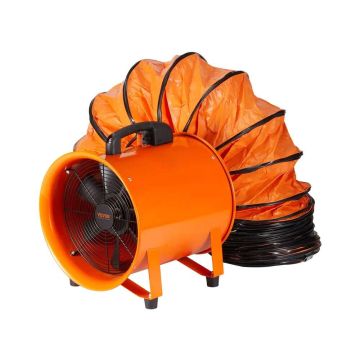 Pārnēsājams rūpnieciskais ventilators, 254 mm, 255 W, ar 10 m garu kanāla šļūteni