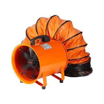 Pārnēsājams rūpnieciskais ventilators ar 5 m garu kanāla šļūteni, 145 W, 1020 CFM