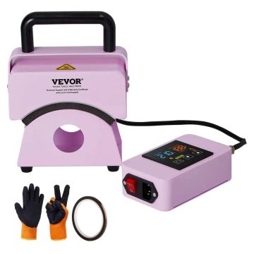 Cepuru termopreses mašīna, mini, violeta, 5,9x3,15 collu sildīšanas plāksne