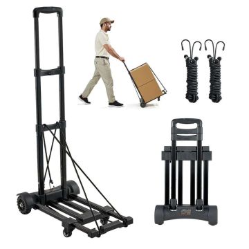 Salokāmi manuāli universāli platformas ratiņi, 131,5 kg, melni, 4 riteņi