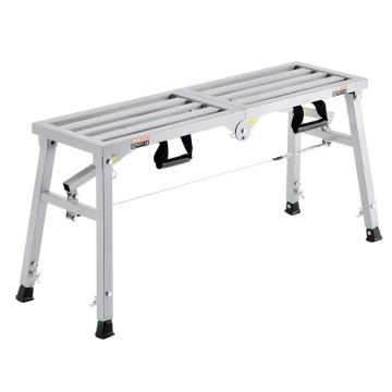 Darba platformas saliekamās leģētā tērauda kāpnes, regulējams augstums, neslīdošas kājas, 180 kg celtspēja