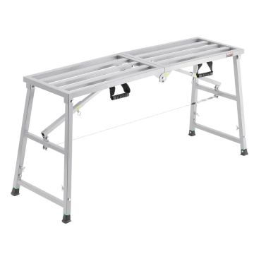 Salokāma darba platforma, leģētā tērauda kāpnes, 4 pārnesumu regulējams augstums, celtspēja 800 mārciņas (327 kg)