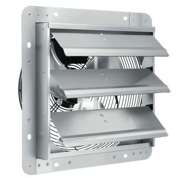 Ātrgaitas alumīnija izplūdes sienas ventilators, 356 mm, 1400 apgr./min.