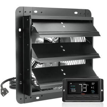 Sienas nosūces ventilators, 305 mm, temperatūras un mitruma regulators, EC motors, 904 CFM