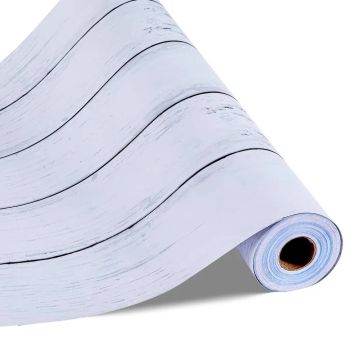Pašlīmējošas vinila tapetes, balta koka tekstūra, 45x12 m, ūdensizturīgas