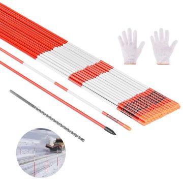 Ceļa marķieri 152 cm, 50 gab., stikla šķiedras stabiņi ar atstarotājiem