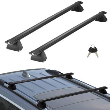 Alumīnija jumta bagāžnieka stieņi Jeep Grand Cherokee 2011-2021, ar slēdzenēm, kravnesība 90,72 kg