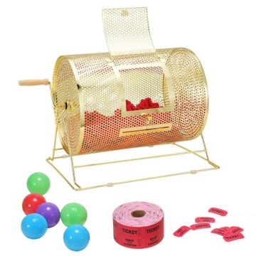 Loterijas bungas, 16,1xØ12 collas, metāla ar koka rokturi