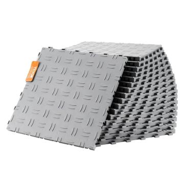 Противоскользящая двусторонняя плитка для гаража, 12 x 12 дюймов, серебристая, 25 шт. в упаковке.