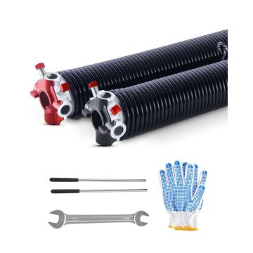 Garāžas durvju vērpes atsperu pāris 0,225x2x27 collas, melnas, 16000 cikli
