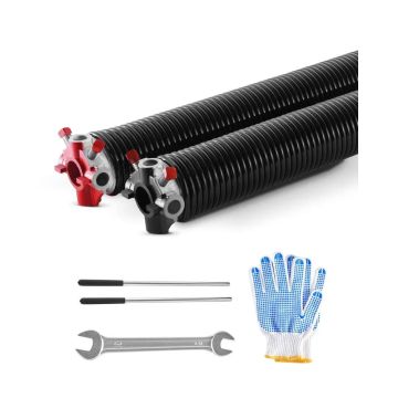 Garāžas durvju vērpes atsperu pāris 0,25x2x32 collas melnas, 16000 cikli