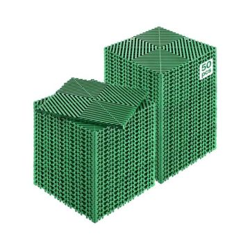 Savā starpā savienojams zaļš PP drenāžas paklājiņš, 12x12 collas, 50 gab.