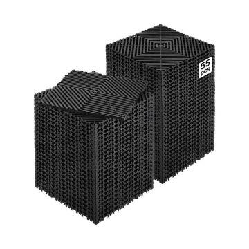 Savienojams melns drenāžas paklājs, 12x12 collas, 55 gab., PP grīdas flīzes