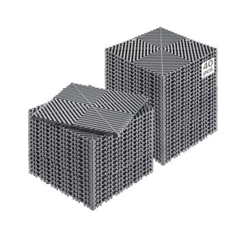 Savā starpā savienojams pelēks PP drenāžas paklājiņš, 12x12 collas, 40 gab.