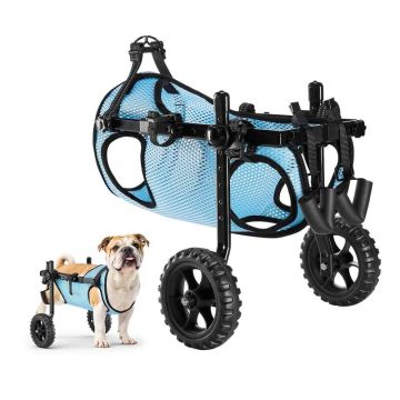 Regulējami suņu ratiņi vidēja izmēra, 2 riteņi, līdz 15 kg