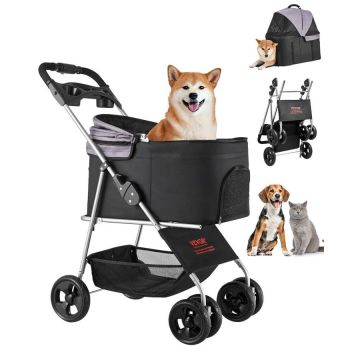Salokāmi mājdzīvnieku ratiņi ar 4 riteņiem, kravnesība 35 mārciņas (15,6 kg)