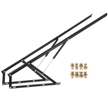 152 cm pneimatiskais dīvāna pacelšanas mehānisms, melns