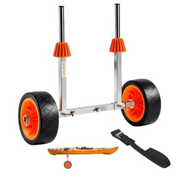 Kajaku un kanoe ratiņi ar gumijas riepām, kravnesība 113,4 kg