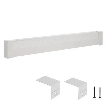 Grīdlīstes sildītāja pārsegs "basic", tērauda, ​​balts, 1526 mm