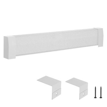 Premium klases grīdlīstes sildītāja pārsegs, 1222 mm, tērauds, balts