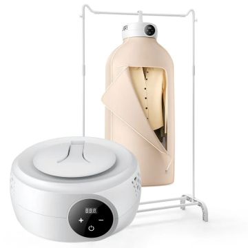 Pārnēsājams saliekams drēbju žāvētājs ar PTC sildīšanu, 600 W, bēšs