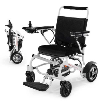 Elektrisks saliekams ratiņkrēsls pieaugušajiem, 136 kg, 21 km, 53 cm sēdeklis