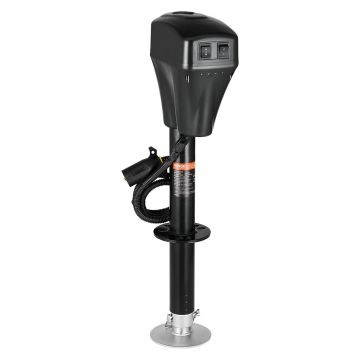 Электрический домкрат для прицепа, грузоподъемность 5000 фунтов, черный, подъем 10-28,3 дюйма.