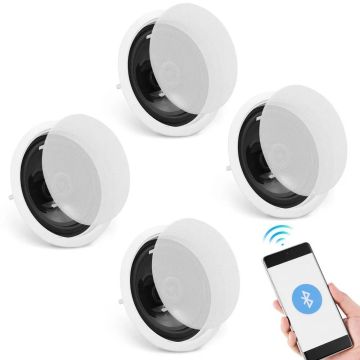 Bluetooth griestu skaļruņi 6,5 collas, 150 W, iebūvējami sienā, 4 gab.