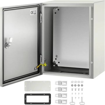 Стальная электромонтажная коробка NEMA 4X, 40x30x20 см, степень защиты IP66 от воды.