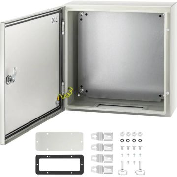 Стальная электромонтажная коробка NEMA 4X 40x40x15 см, степень защиты IP66 от воды и пыли.