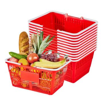 Iepirkumu grozi, 12 gab., 21 l, sarkani, PE plastmasa ar rokturiem