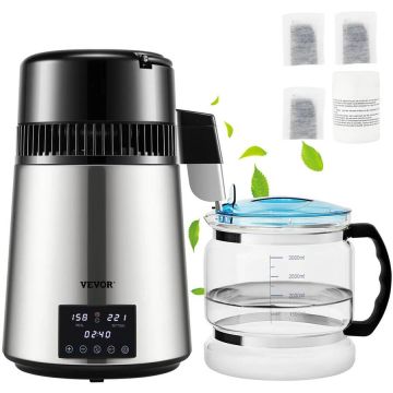 Ūdens destilācijas aparāts 4 l, 1,5 l/h, sudraba krāsā