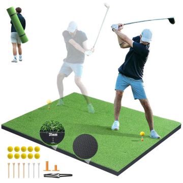 Golfa putēšanas paklājiņš, 5x4 pēdas (1,5x1,2 m) mākslīgais zāliens ar bumbiņām